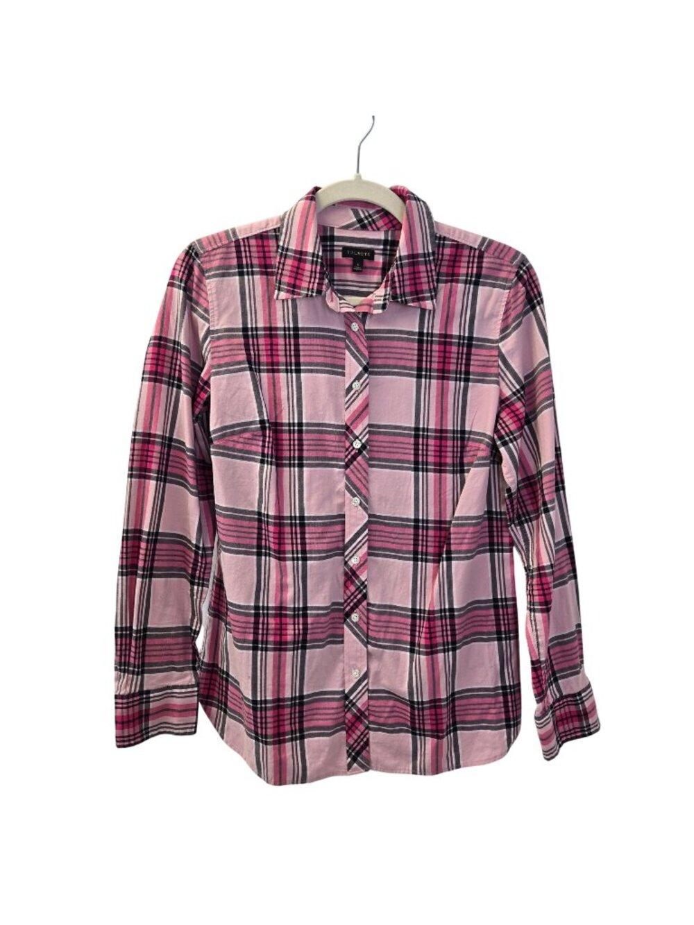 Talbots 100% Cotton Plaid Button Down Shirt Size Small
